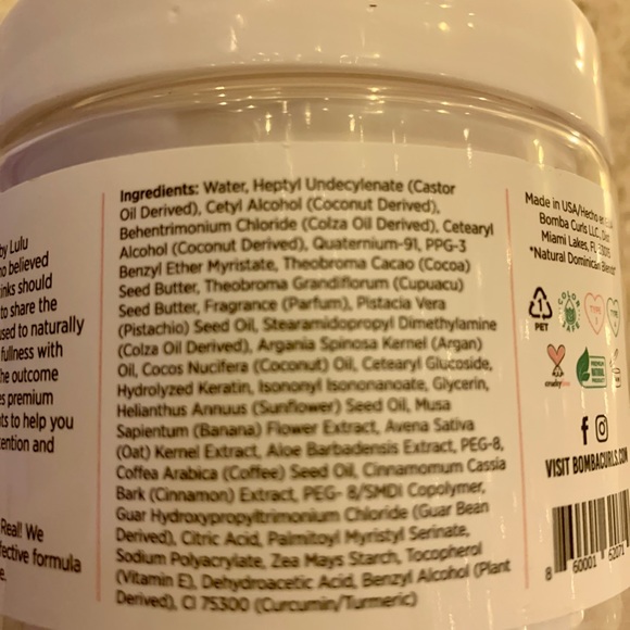 Bomba Curls Forbidden Dominican Hair Mask Intense Curl Hydration 6.0 fl oz NEW - Picture 6 of 7